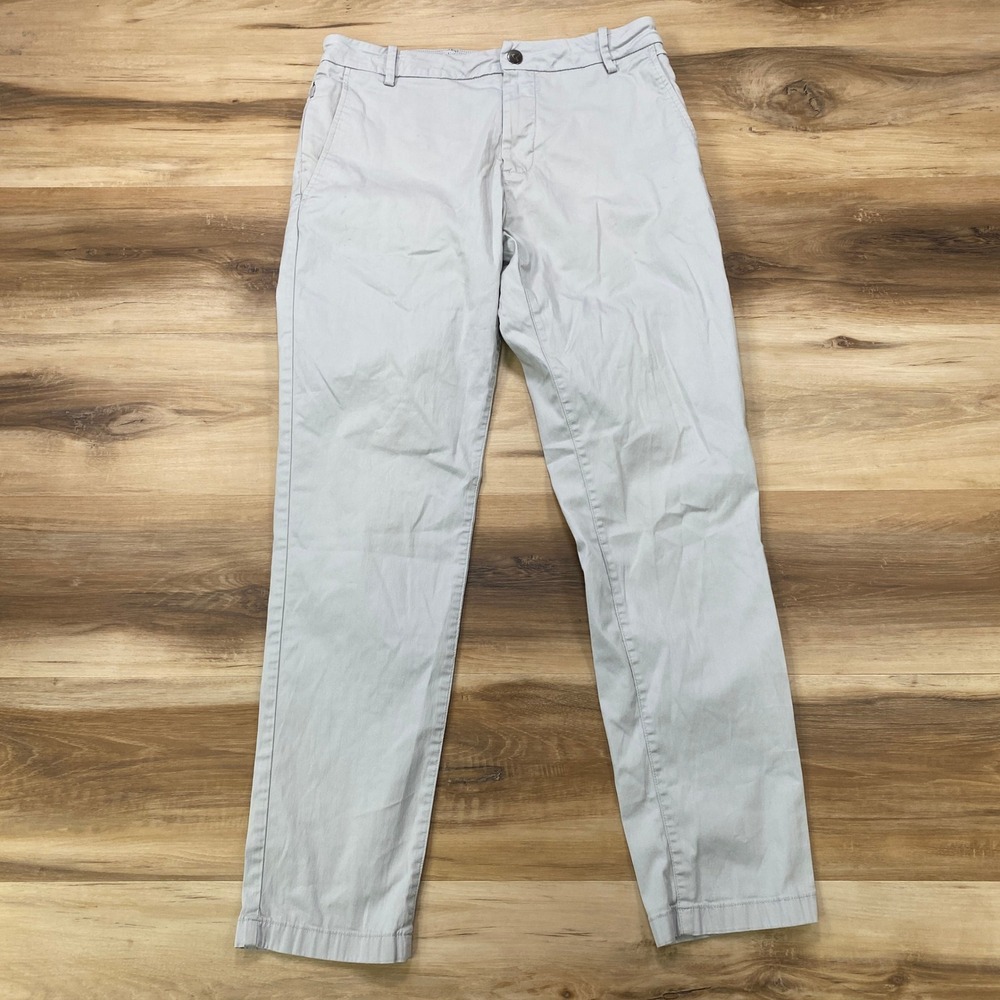 Birddogs Chino Pants 30x30 Lined Casual Golf Trousers Cotton Blend Gray